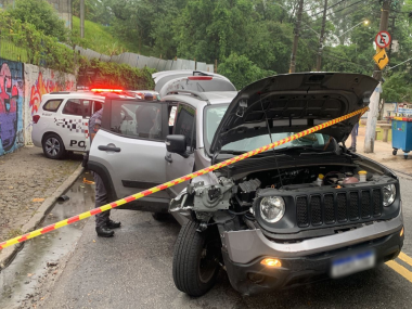 Adolescentes derrubam portão, furtam carro e são detidos após serem localizados pelo Águia em SP