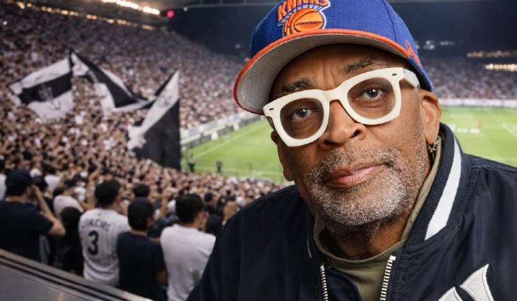 Diretor de Hollywood, Spike Lee marca presença em partida do Corinthians em São Paulo